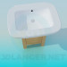 3D modeli Küçük bir ahşap dolap üzerinde büyük lavabo - önizleme