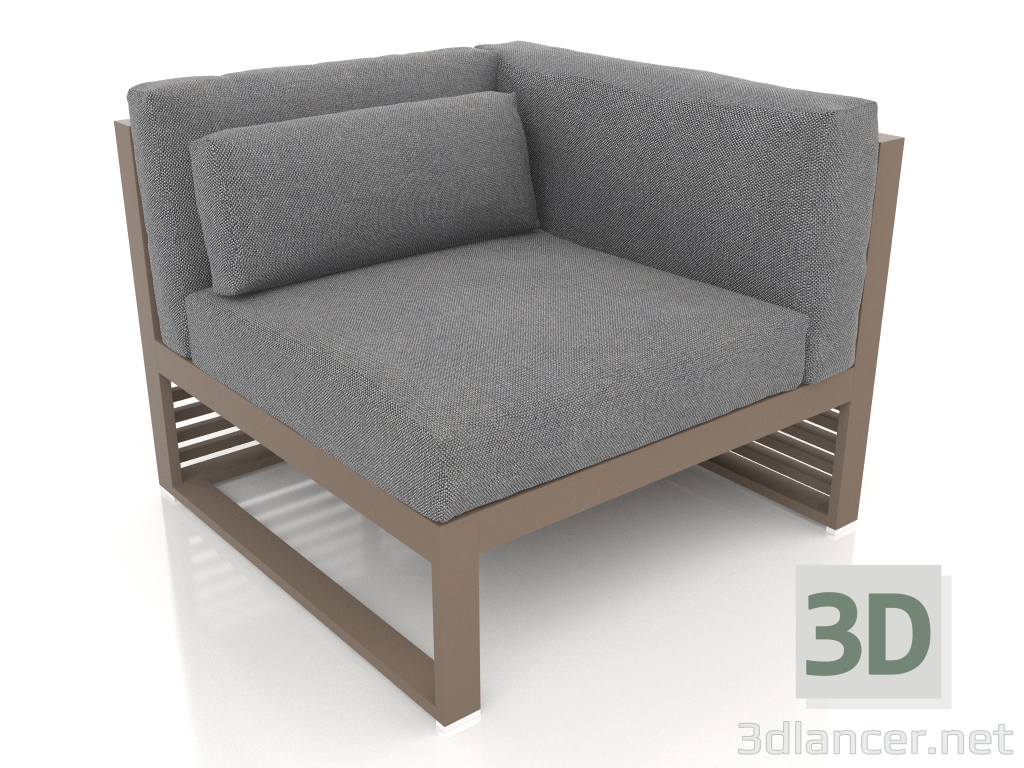 modèle 3D Canapé modulable, section 6 droite (Bronze) - preview