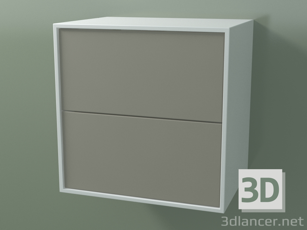 3D Modell Doppelbox (8AUACA01, Gletscherweiß C01, HPL P04, L 48, P 36, H 48 cm) - Vorschau