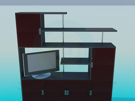 3D modeli Oturma odasında raf - önizleme