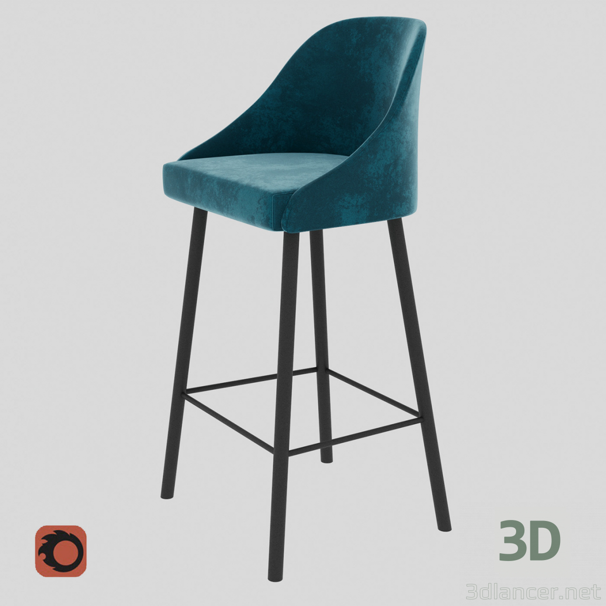 Modelo 3d Bar cadeira Pudra Bar - preview
