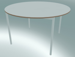 Tavolo tondo Base ⌀128 cm (Bianco, Compensato, Bianco)