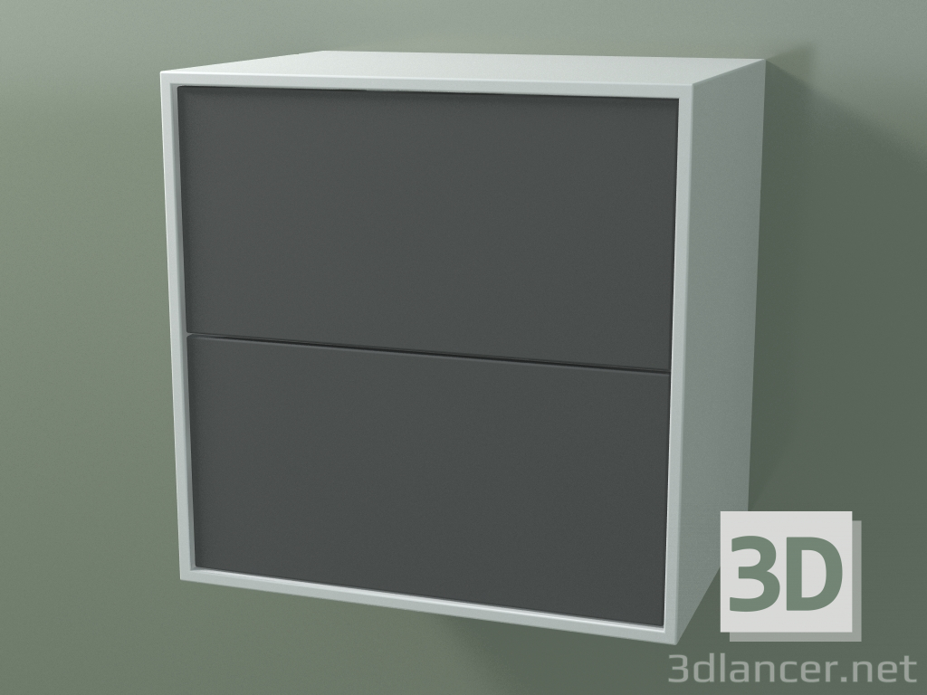 3 डी मॉडल डबल बॉक्स (8AUACA01, ग्लेशियर व्हाइट C01, HPL P05, L 48, P 36, H 48 सेमी) - पूर्वावलोकन