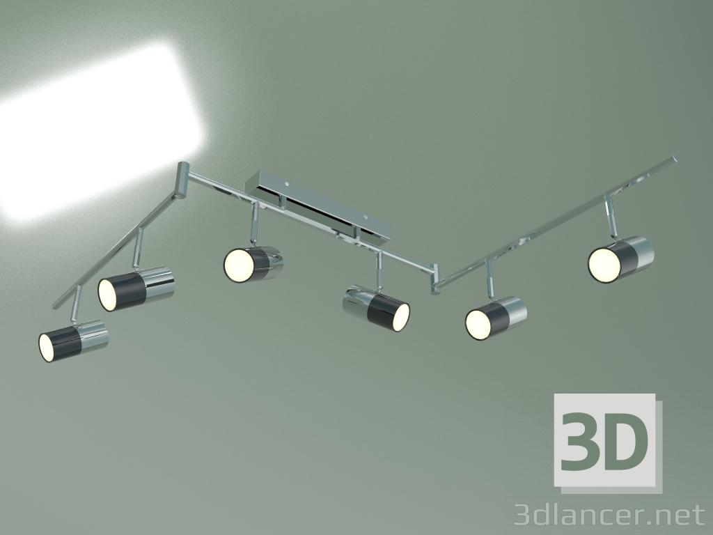 3D modeli Tavan LED lambası 20086-6 LED (krom-siyah) - önizleme