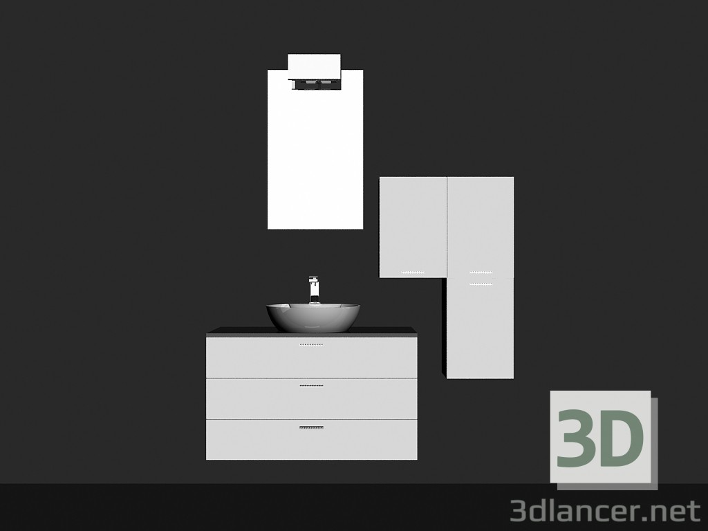 3d модель Модульная система для ванной комнаты (композиция 19) – превью