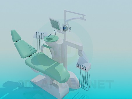 modèle 3D chaise de dentiste - preview