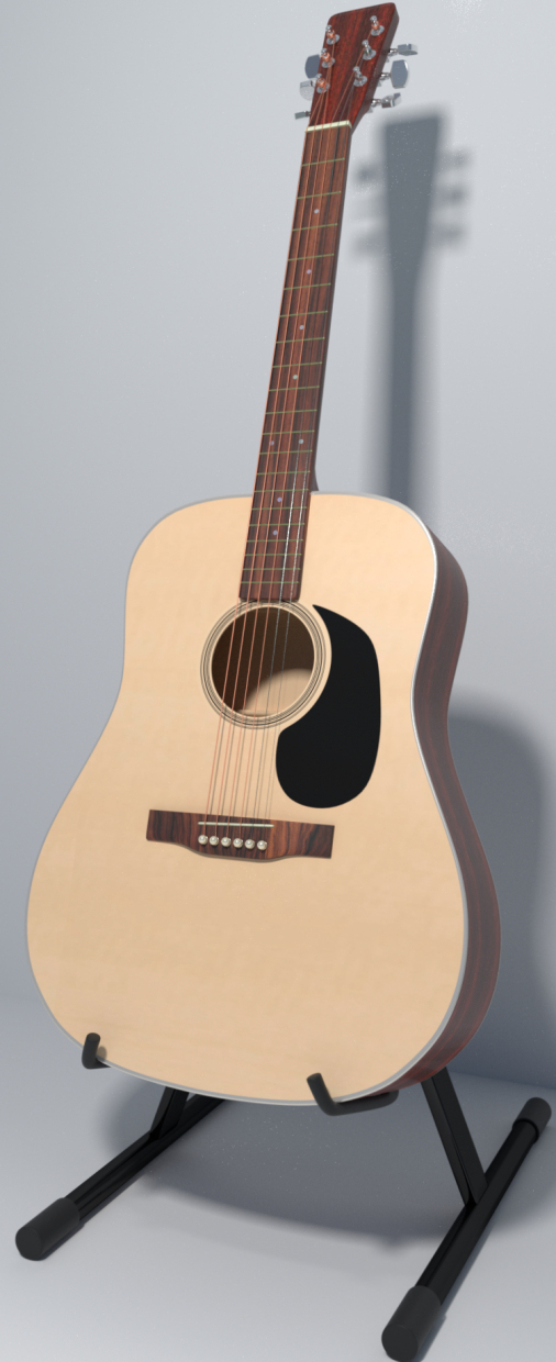 3D Modell Dreadnaught-Gitarre - Vorschau