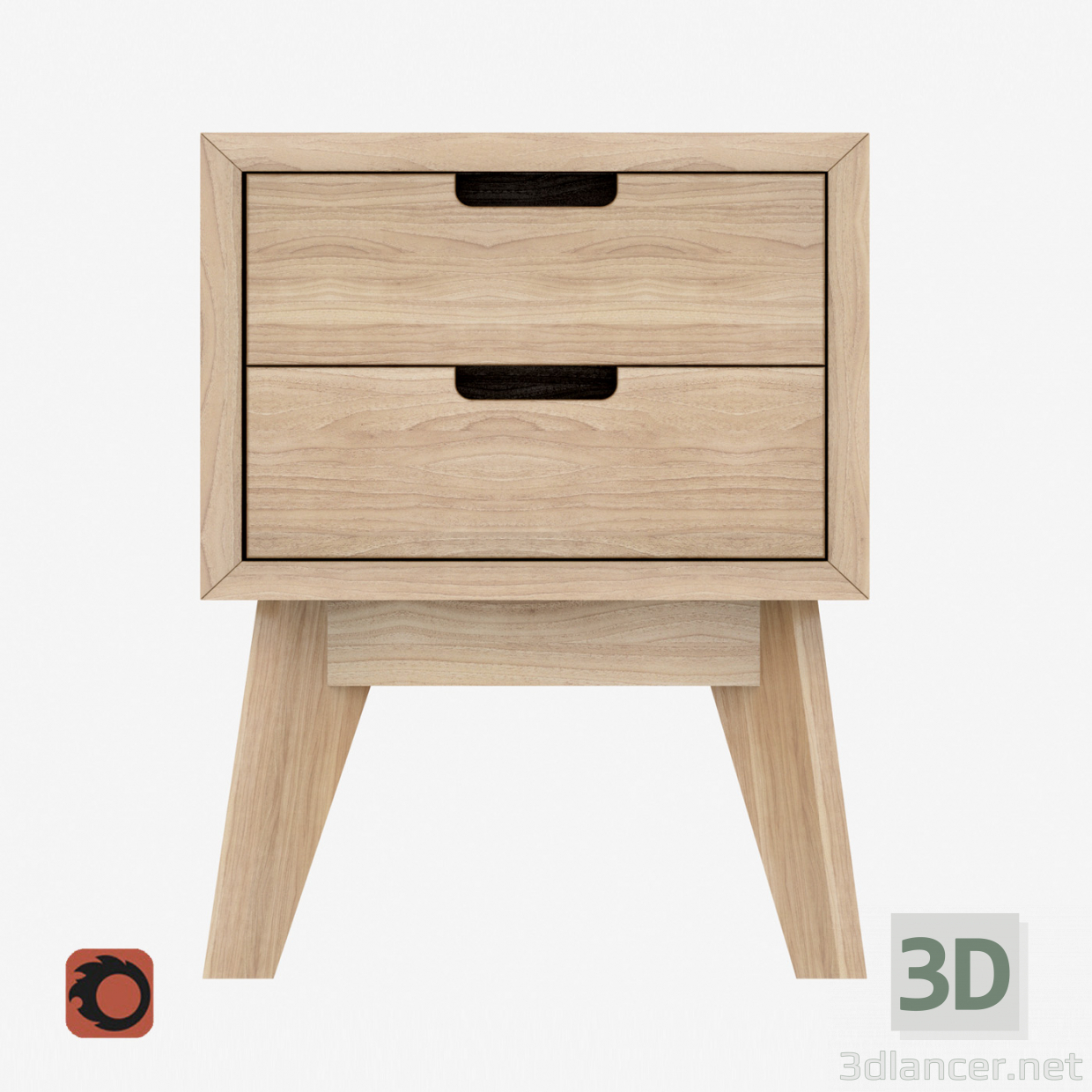 3 डी मॉडल लकड़ी के कैबिनेट छोटे बॉक्स - पूर्वावलोकन