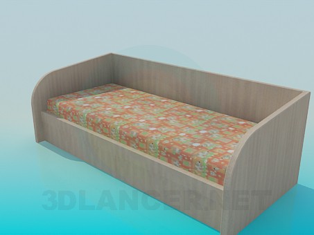 3d модель Дитяче ліжко – превью
