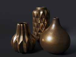 Vases en céramique dorée DANTONE