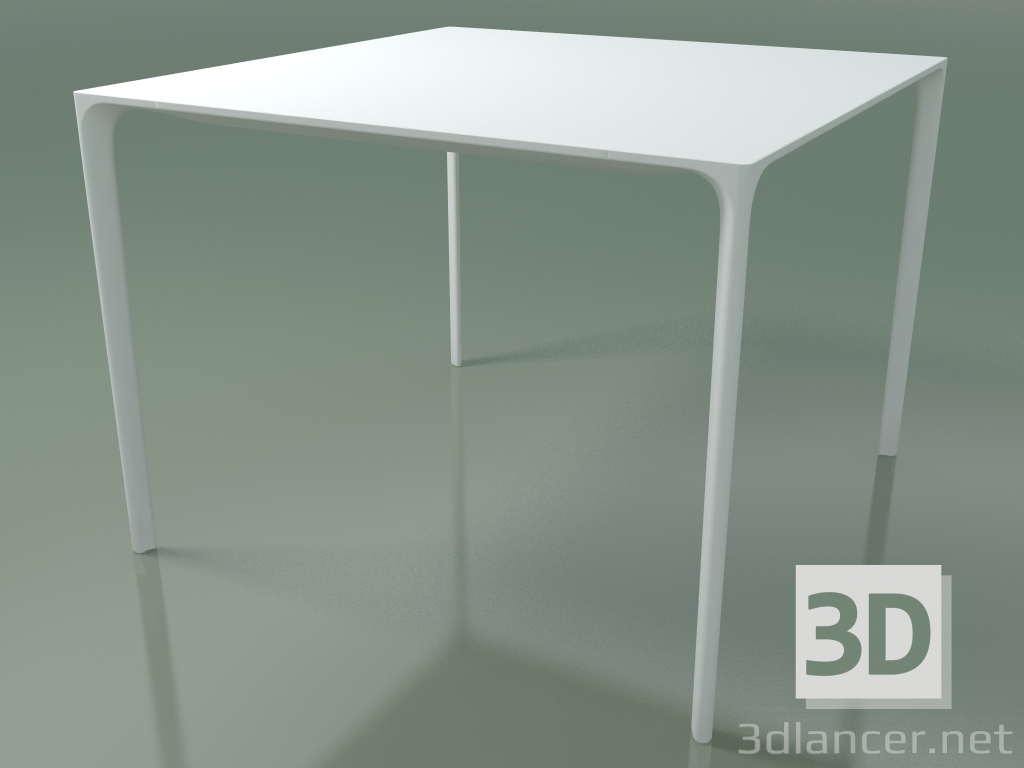 3D Modell Quadratischer Tisch 0804 (H 74 - 100 x 100 cm, Laminat Fenix F01, V12) - Vorschau