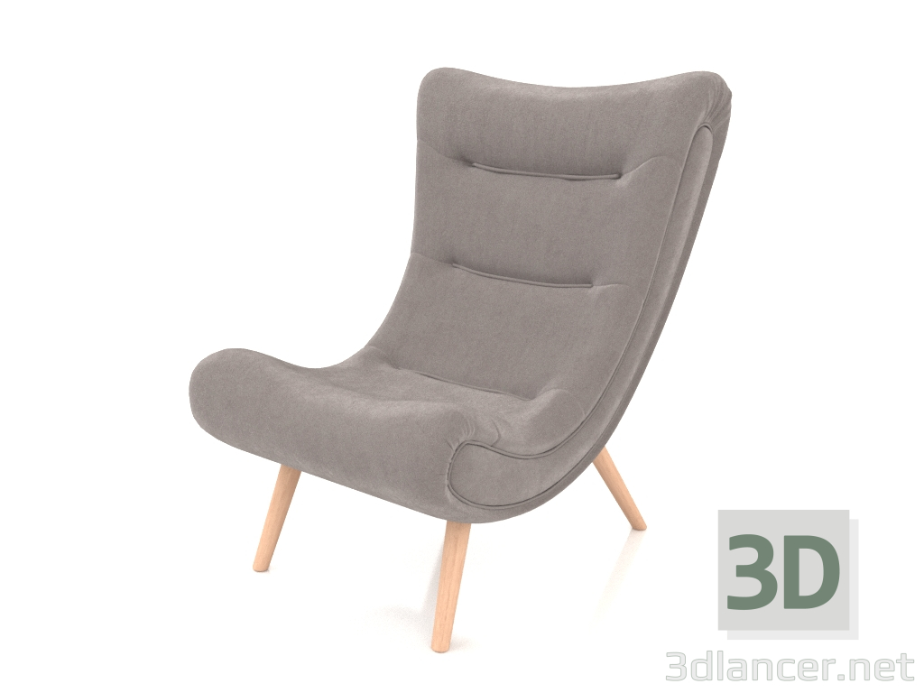 3d model Armchair Dolce Vita (grey-beige - natural) - preview