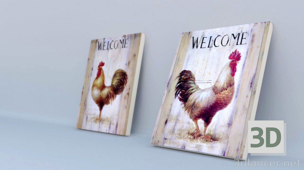 3d model posters with cocks - preview