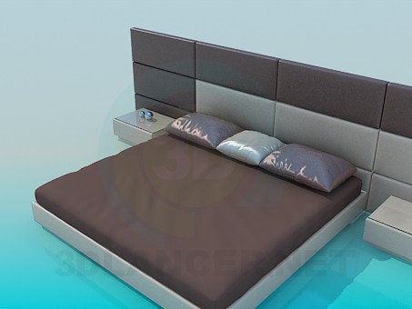 3d model Bed between tables - preview