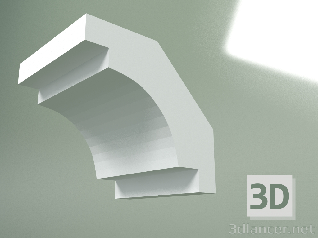modello 3D Cornicione in gesso (zoccolo a soffitto) KT215-1 - anteprima
