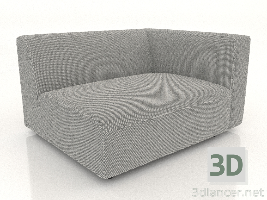 modello 3D Modulo divano 1 posto (XL) 103x100 con bracciolo a destra - anteprima