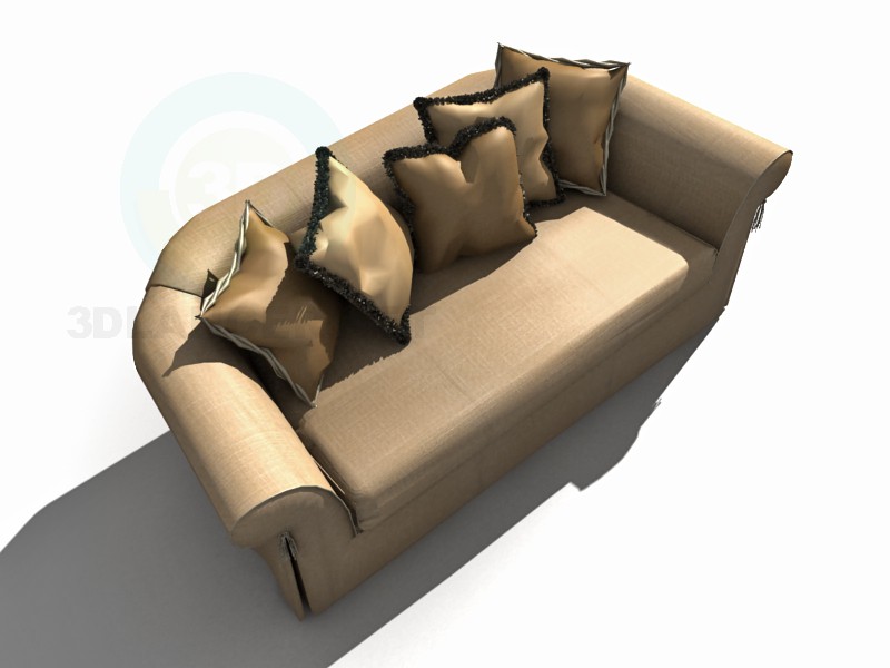 modèle 3D Canapé avec coussins - preview