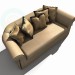 3D modeli Kanepe yastıkları ile - önizleme