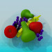 modello 3D Frutta su una zolla - anteprima