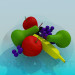 3D modeli Meyve bir plaka üzerinde - önizleme