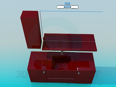 3D Modell Daumen unter dem Waschbecken - Vorschau