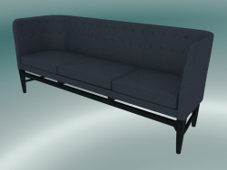 Triple sofá Mayor (AJ5, H 82cm, 62x200cm, Roble teñido negro, Divina - 793)