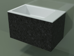 Wall-mounted washbasin (02R132102, Nero Assoluto M03, L 60, P 36, H 36 cm)