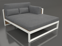 Sofá modular XL, seção 2 direita, encosto alto, madeira artificial (cinza ágata)