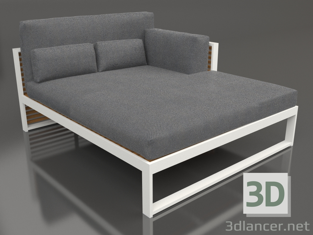 modèle 3D Canapé modulable XL, section 2 droite, dossier haut, bois artificiel (Gris Agate) - preview