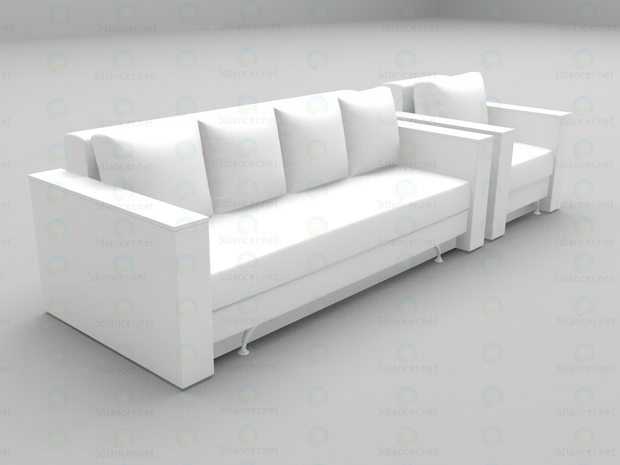 3D Modell Euro + Stuhl - Vorschau