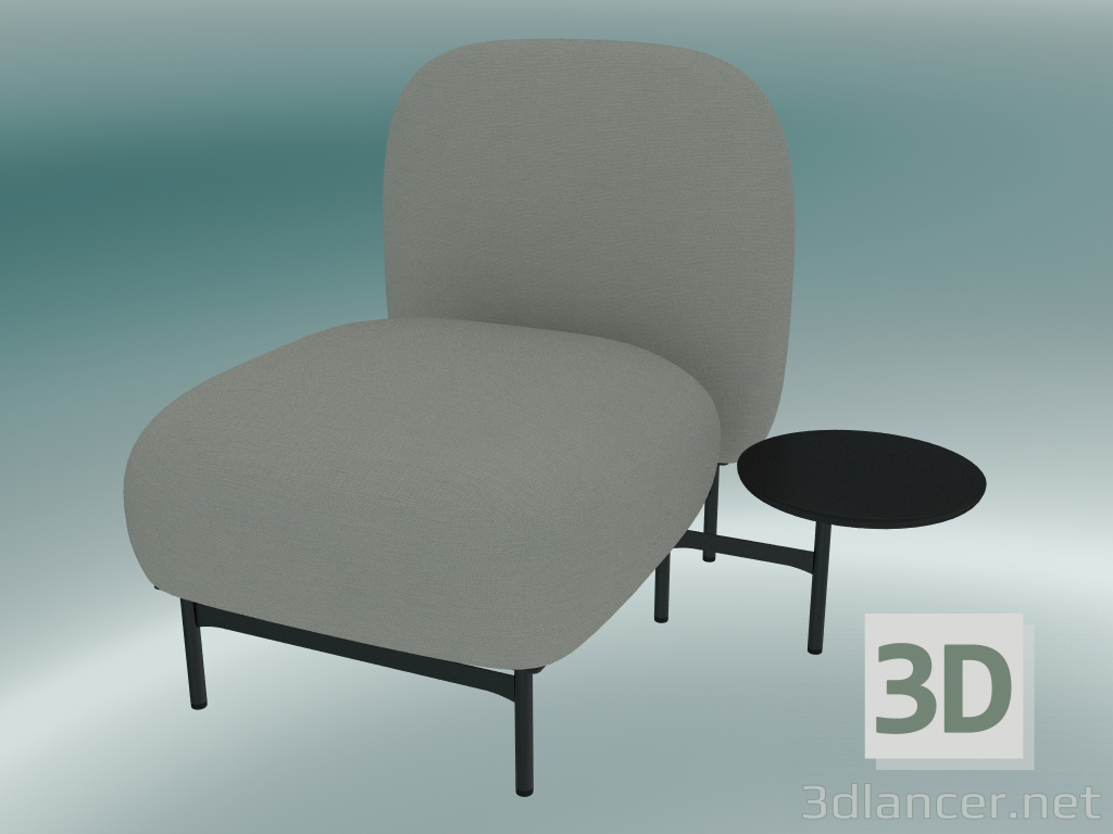 modèle 3D Système de siège modulaire Isole (NN1, siège avec dossier haut et table ronde à gauche) - preview