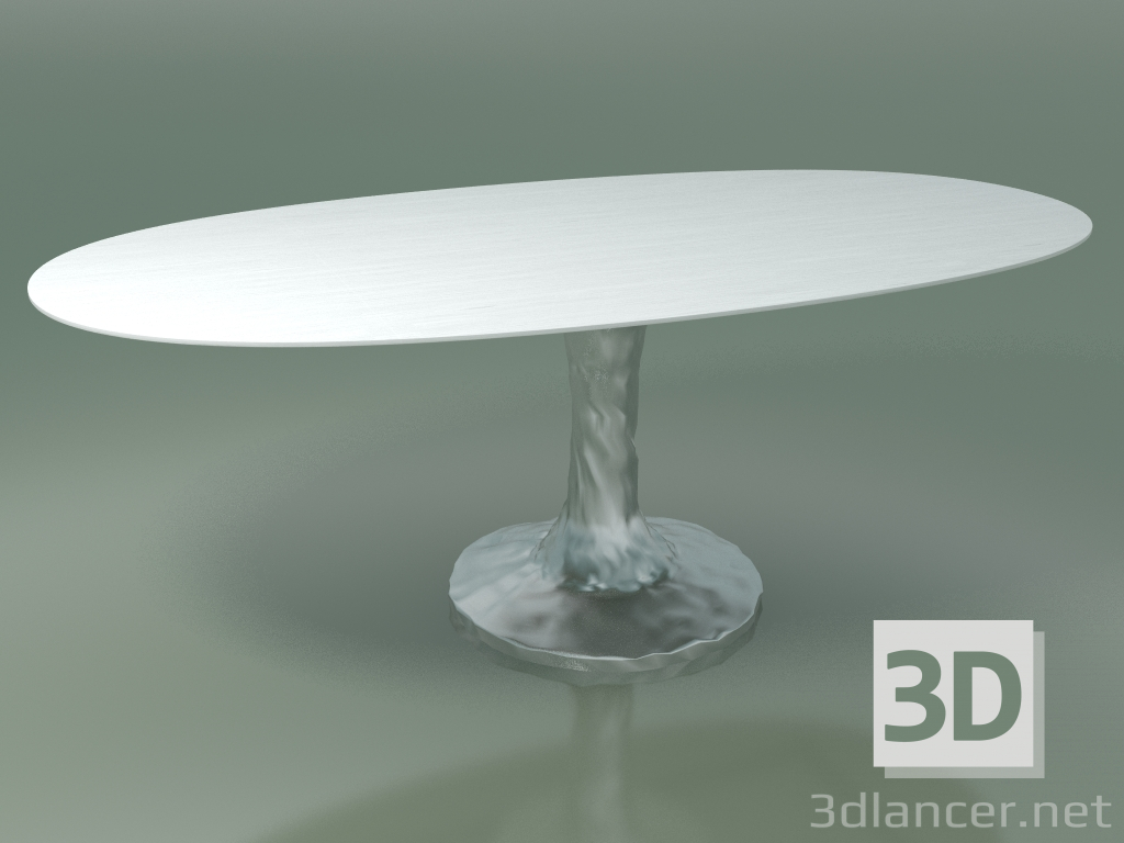 modello 3D Tavolo da pranzo ovale (138, bianco lucido) - anteprima