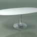 modello 3D Tavolo da pranzo ovale (138, bianco lucido) - anteprima