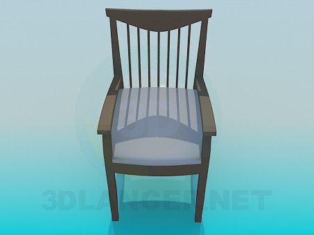 Modelo 3d Cadeira com costas com switches finas de madeira - preview