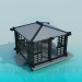 3D Modell Quadratischer Pavillon - Vorschau