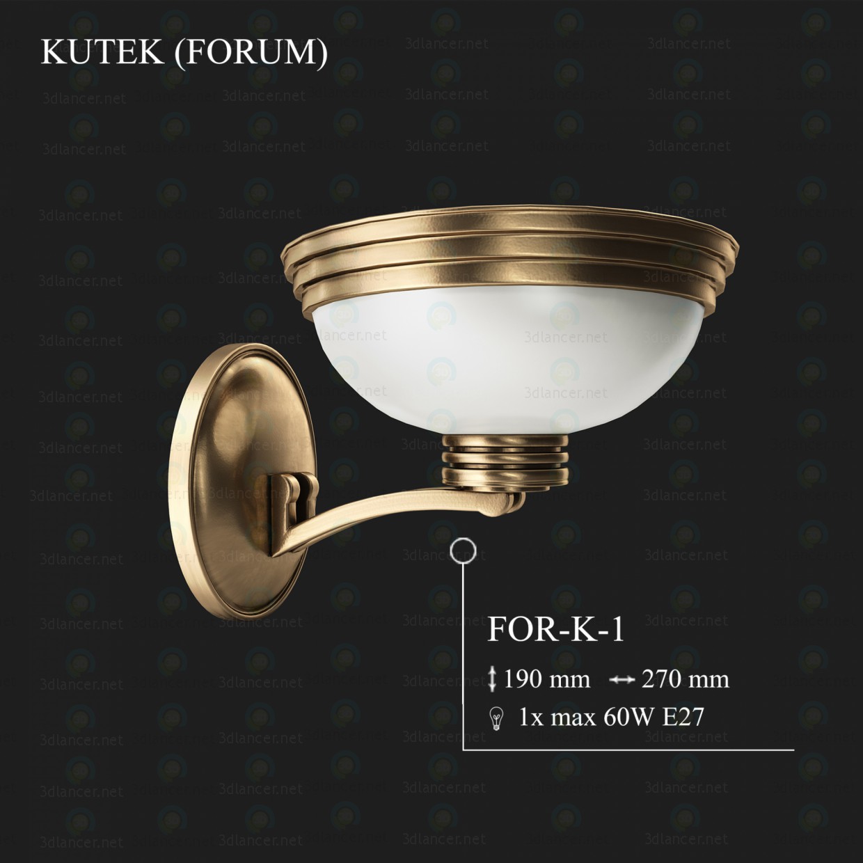 modèle 3D Lustre KUTEK FORUM FOR-K-1 - preview