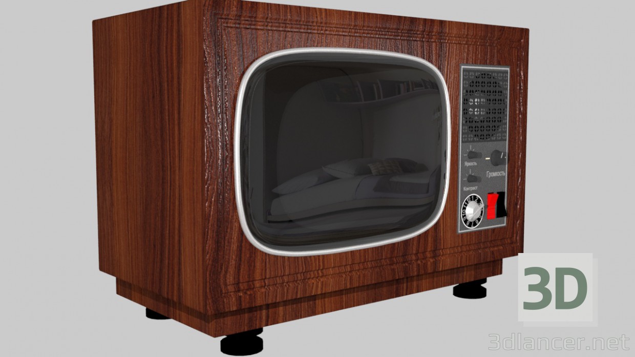 3d model television modelo antiguo - vista previa