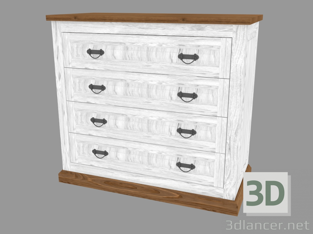 3d model Chest of drawers 4S (PRO.044.XX 110x101x52cm) - preview