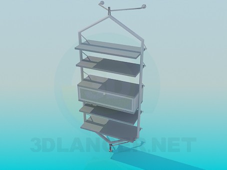 modèle 3D Stand avec étagères - preview