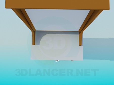 3D modeli Koridorda yüksek kat ayna - önizleme