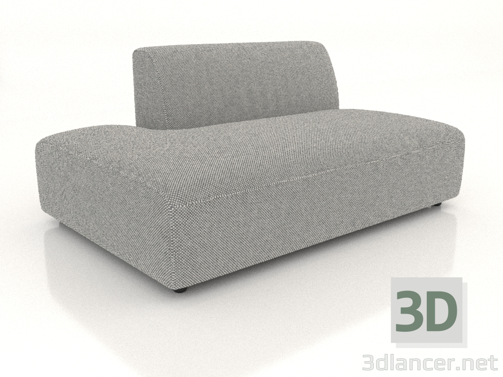 3D Modell Sofamodul 1-Sitzer (XL) 103x100 nach links ausziehbar - Vorschau