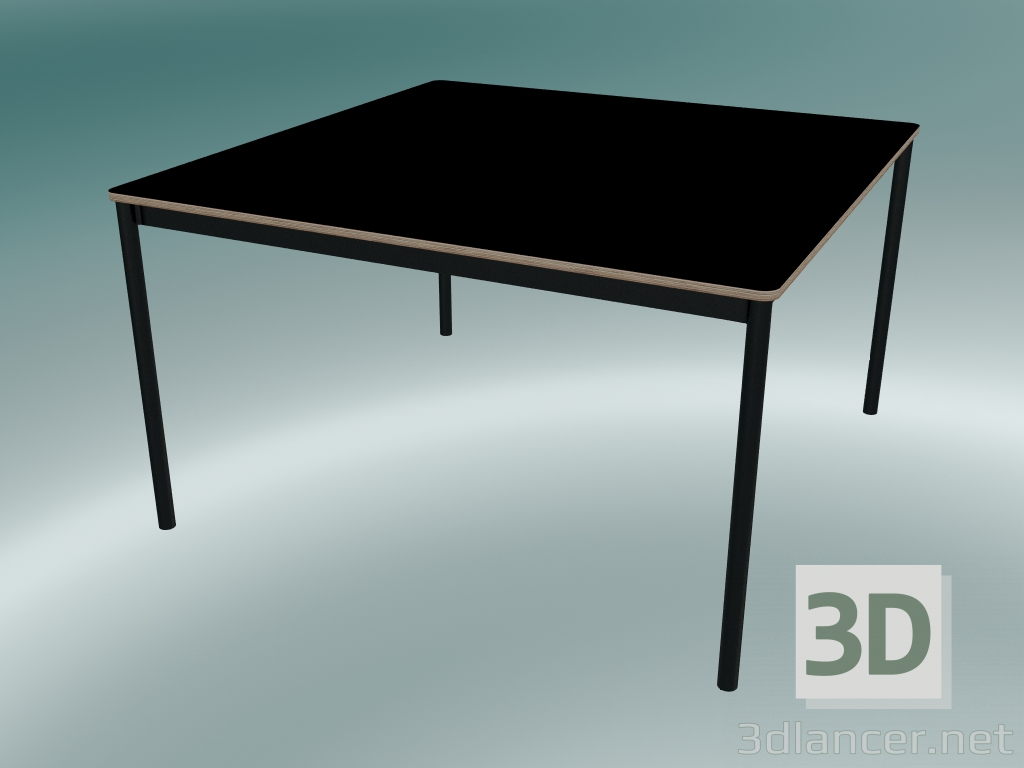 modello 3D Tavolo quadrato Base 128x128 cm (Nero, Compensato, Nero) - anteprima