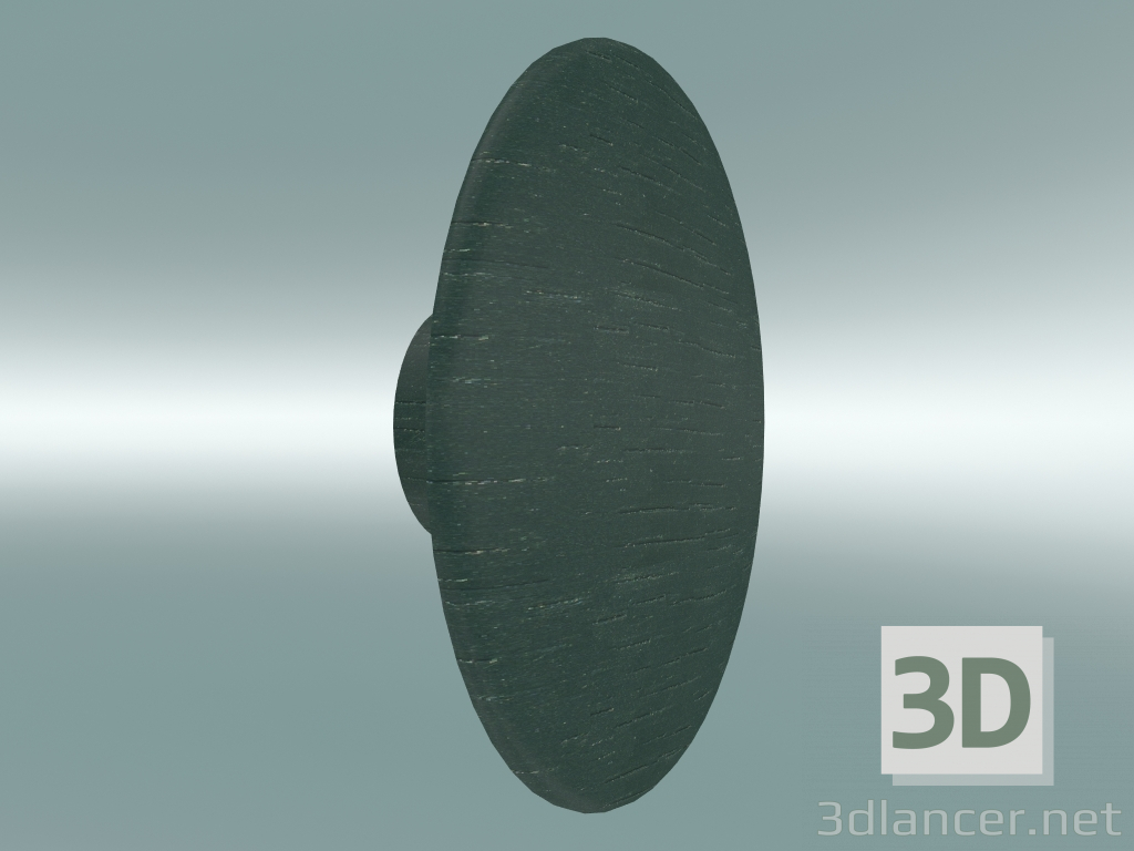 modello 3D Appendiabiti Dots Wood (Ø17 cm, Verde scuro) - anteprima