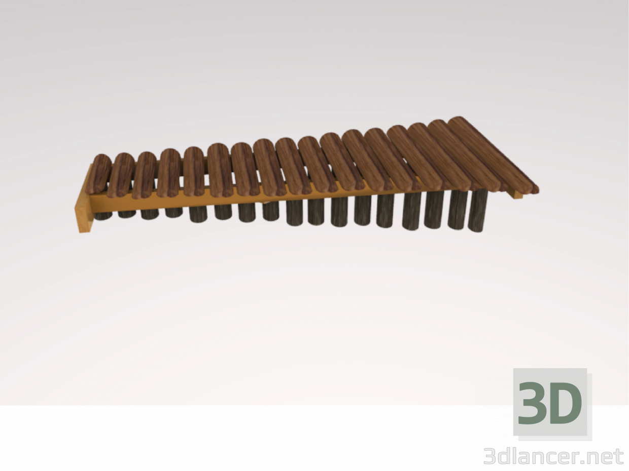 modello 3D marimba - anteprima