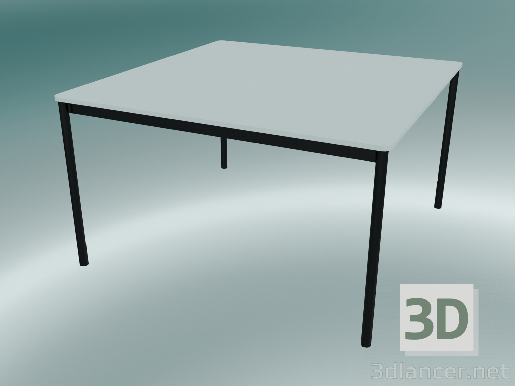 modello 3D Tavolo quadrato Base 128x128 cm (Bianco, Nero) - anteprima