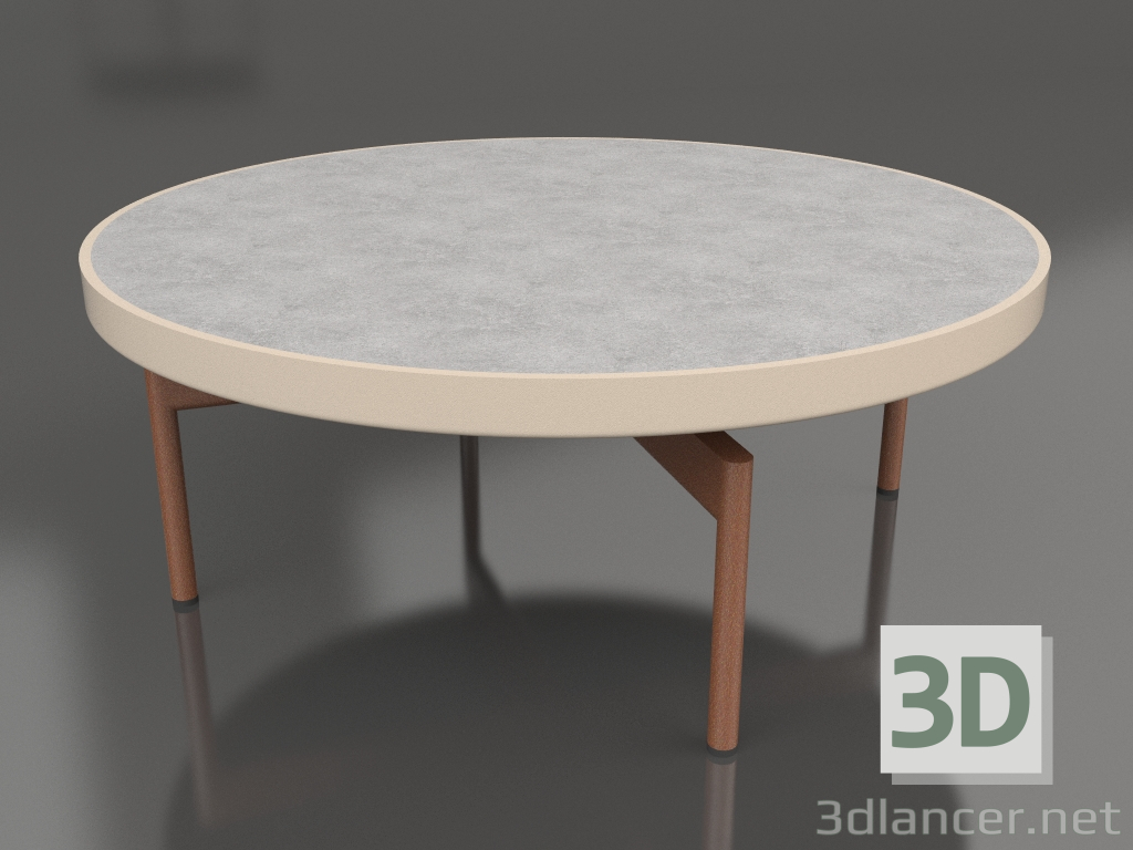 3D Modell Runder Couchtisch Ø90x36 (Sand, DEKTON Kreta) - Vorschau