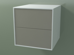 Ящик двойной (8AUACB01, Glacier White C01, HPL P04, L 48, P 50, H 48 cm)