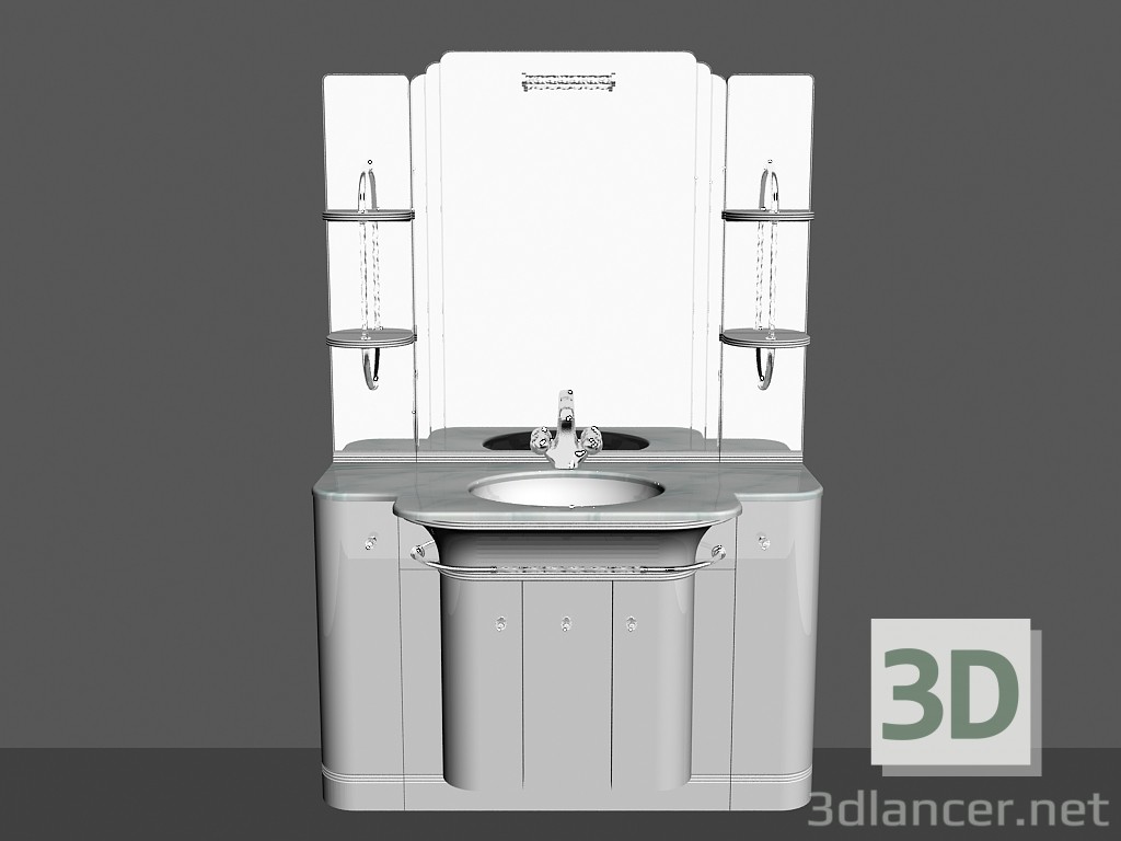 3d model Sistema modular para baño (composición 55) - vista previa