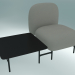 3D modeli İsole modüler koltuk sistemi (NN1, sağda kare tablalı yüksek sırtlı koltuk) - önizleme