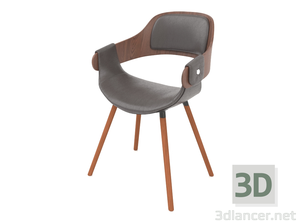 modèle 3D Chaise Jody (brun-noyer) - preview